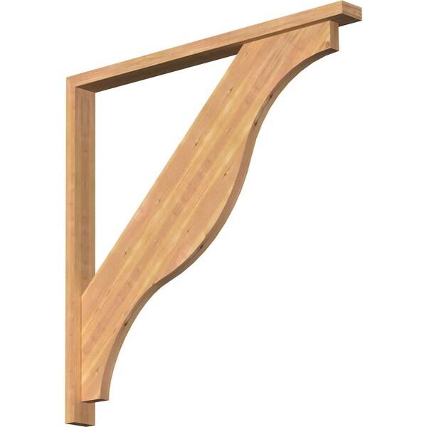 Ekena Millwork Funston Block Smooth Bracket w/ Offset Brace, Western Red Cedar, 3 1/2"W x 42"D x 42"H BKT0402X42X42FST05SWR - main